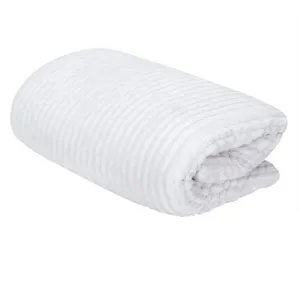 Comparateur de prix : Home Deco Factory - Plaid flanelle cotelé sherpa écru - 180x220 cm T.U