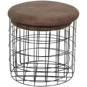 Home Deco Factory - Pouf gigogne marron/noir - 39x39x36.5 cm T.UVendu paramazon