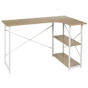 Comparateur de prix : Home Deco Factory - Bureau D'Angle Job marron/blanc - 120x74x74 cm T.U