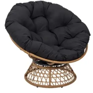 Comparateur de prix : HOME DECO FACTORY Fauteuil pivotant - Tissu noir - L 86 x P 50 x H 92cm - CANCUN