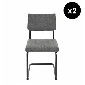 Comparateur de prix : Lot de 2 chaises vintage - Paris Prix - Alban - Gris chiné - Métal