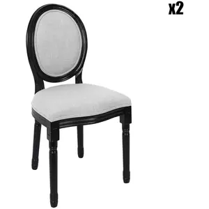 PARIS PRIX Home Deco Factory - 2 Chaises Eleonor noir/gris - 48x46x96 cm T.U
