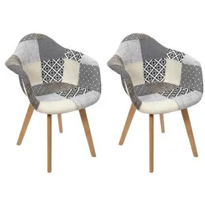 Comparateur de prix : Fauteuils Design - Paris Prix - Lot de 2 - 85cm - Gris - Style Vintage