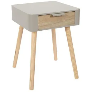 Table de chevet - Paris Prix - 1 tiroir - Bois - 48cm - Taupe pas cher