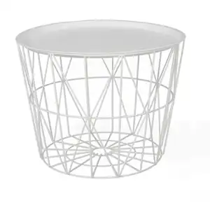 Comparateur de prix : Table D'appoint Design "filaire" 52cm Blanc - Paris Prix