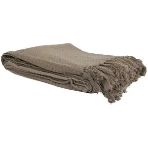 PARIS PRIX Jete De Canape Gaufre Taupe 170x250cm pas cher
