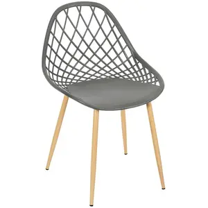 PARIS PRIX Chaise extérieure - MALAGA - Gris - Polypropylène - Métal - Confortable pas cher