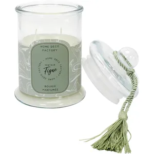 Comparateur de prix : The Home Deco Factory - Bougie parfumée Bonbonnière 13,2 cm Vert - senteur figue