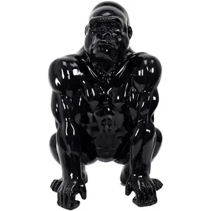 The Home Deco Factory - Gorille accroupi en résine 46 cm noir