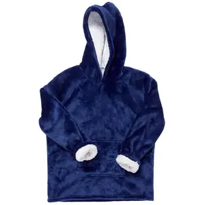 Sweat à Capuche Enfant "plaid" 66cm Bleu - Paris Prix