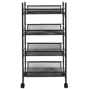 HOME DECO FACTORY Desserte à roulettes 4 Niveaux 45x84x26,5cm pas cher