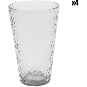 Home Deco Factory - 4 Verres martelés fumés transparent - 34 cl T.U