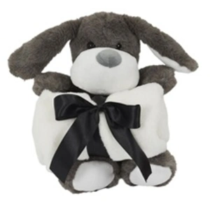 Paris Prix Peluche & Plaid Enfant Chien 70x70cm Gris pas cher