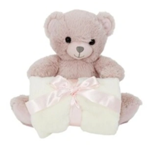 Paris Prix Peluche & Plaid Enfant Ours 70x70cm Rose pas cher