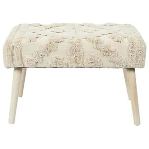 Comparateur de prix : Banc Design en Bois Mirage 60cm Blanc & Beige - Paris Prix