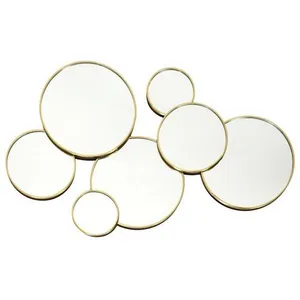 Miroirs Muraux - PARIS PRIX - Lot de 6 - Rond 57cm - Or - Décoration Contemporaine