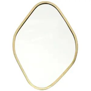 The Home Deco Factory Miroir Mural Déco Contour Losange 34cm Or pas cher