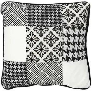 Comparateur de prix : Coussin Déco - PARIS PRIX - Patchwork - 40x40cm - Noir & Blanc - Déhou...