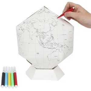 MULTIMARQUES Globe Terrestre à Colorier 5 Feutres 26cm Blanc pas cher