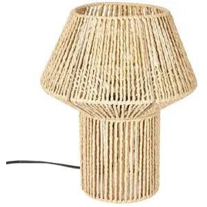 Lampe à Poser - Corde Tressée - 33cm - Naturel pas cher