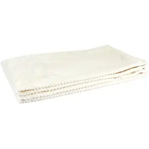 Comparateur de prix : Home Deco Factory - Plaid nid d'abeille blanc - 120x150 cm T.U