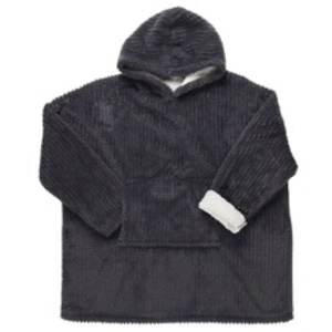 GENERIQUE Plaid Sweat à Capuche Chevron 85x115cm Gris Foncé pas cher