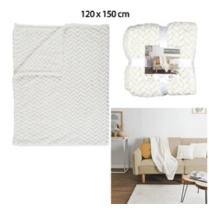 Comparateur de prix : Mobilibrico - Plaid Effet Chevron Creme 120x150cm M8