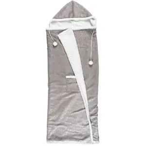 Comparateur de prix : GENERIQUE Plaid Sweat Poncho Sherpa 130x170cm Gris