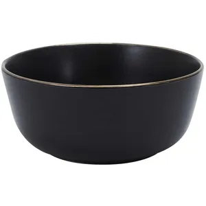 Comparateur de prix : Home Deco Factory - 2 Bols liseré noir/doré - D.14.5x6.5 cm T.U