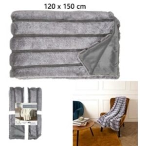 Paris Prix Plaid Imitation Fourrure "Lounge" 120x150cm Gris pas cher