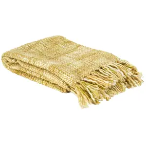COSMETIC CLUB Home Deco Factory - Plaid chunky maille tressée jaune - 125x150 cm T.U