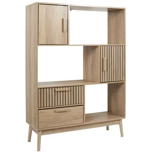 Comparateur de prix : Home Deco Factory - Bibliothèque Klaus marron - 100x35x140 cm T.U