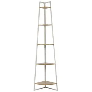 Comparateur de prix : The Home Deco Factory - Etagère d'angle 5 niveaux en bois et métal