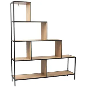 Comparateur de prix : CMP - PARIS Home Deco Factory - Etagère escalier Edison marron/noir - 120x146x30 cm T.U