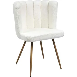 Comparateur de prix : The Home Deco Factory - Chaise Ariel Bouclette Blanc Home Deco Factory