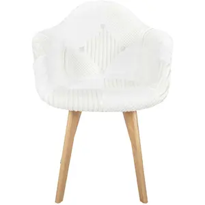 Comparateur de prix : JARDIN DECO Fauteuil scandinave patchwork blanc Blanc