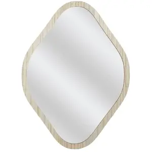 Comparateur de prix : HOME DECO FACTORY Miroir Déco - Elio - Losange - Naturel - 60cm