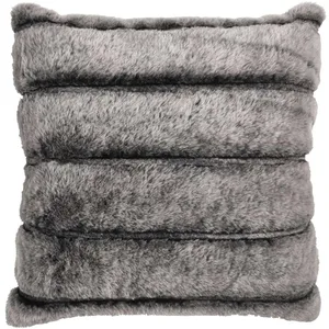 COSMETIC CLUB Home Deco Factory - Coussin en fausse fourrure tout doux gris - 40x40 cm T.U