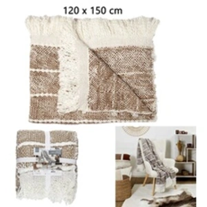 Comparateur de prix : Paris Prix Plaid Maille Tressée "Franges" 120x150cm Taupe