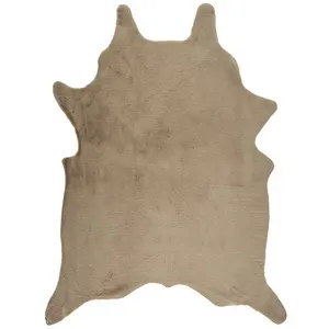 COSMETIC CLUB Tapis forme peau de bete fausse fourr taupe m4 pas cher