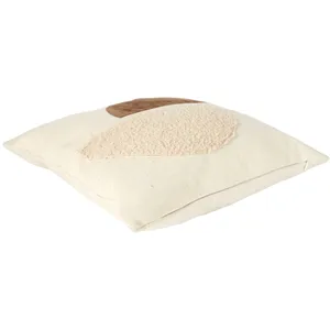 Comparateur de prix : HOME DECO FACTORY Coussin Déco Bouclette "Natural" 40x40cm Beige
