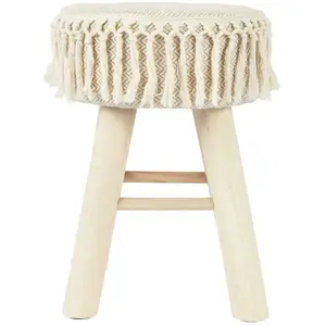 Tabouret en Bois "Pampa" 40cm Beige