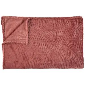 Comparateur de prix : COSMETIC CLUB Home Deco Factory - Plaid flanelle embossé terracotta - 150x200 cm T.U