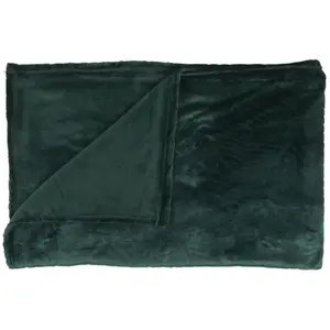 BESA Plaid Flanelle Embosse Vert Sapin 150x200cm M12 pas cher