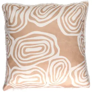 COSMETIC CLUB Home Deco Factory - Coussin imprimé sherpa Crush blanc/beige - 40x9x40 cm T.U pas cher