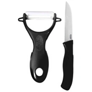 Couteau & Eplucheur "Céramique" 16cm Noir pas cher