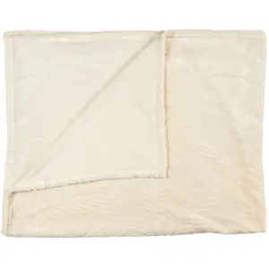 Comparateur de prix : Paris Prix Plaid Flanelle Embosse "Roméo" 120x150cm Crème