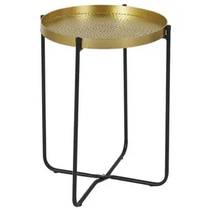 Comparateur de prix : HOME DECO FACTORY Table d'Appoint Design - Alia - Or - 35cm - Métal - Contemporain - Design