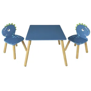 Table et 2 chaises Dino Bleu Home Deco Kids pas cher
