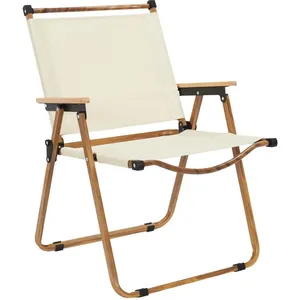 Comparateur de prix : HOME DECO FACTORY Chaise De Camping Pliable En Métal Et Tissu "Mariposa" - Beige - L 55 X P63 X H 77 Cm